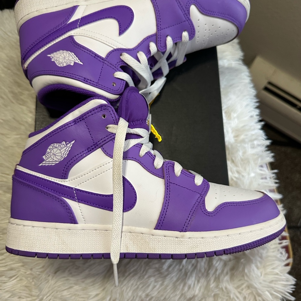 Nike Air Jordan 1 Mid Purple White Sneakers